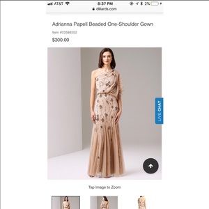 Adrianna Papell Beaded One Shoulder Gown